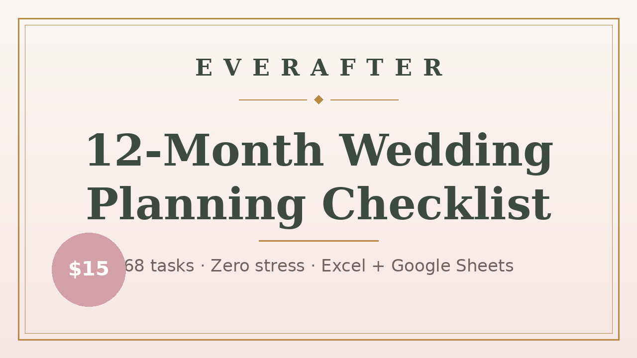 12-Month Wedding Planning Checklist preview