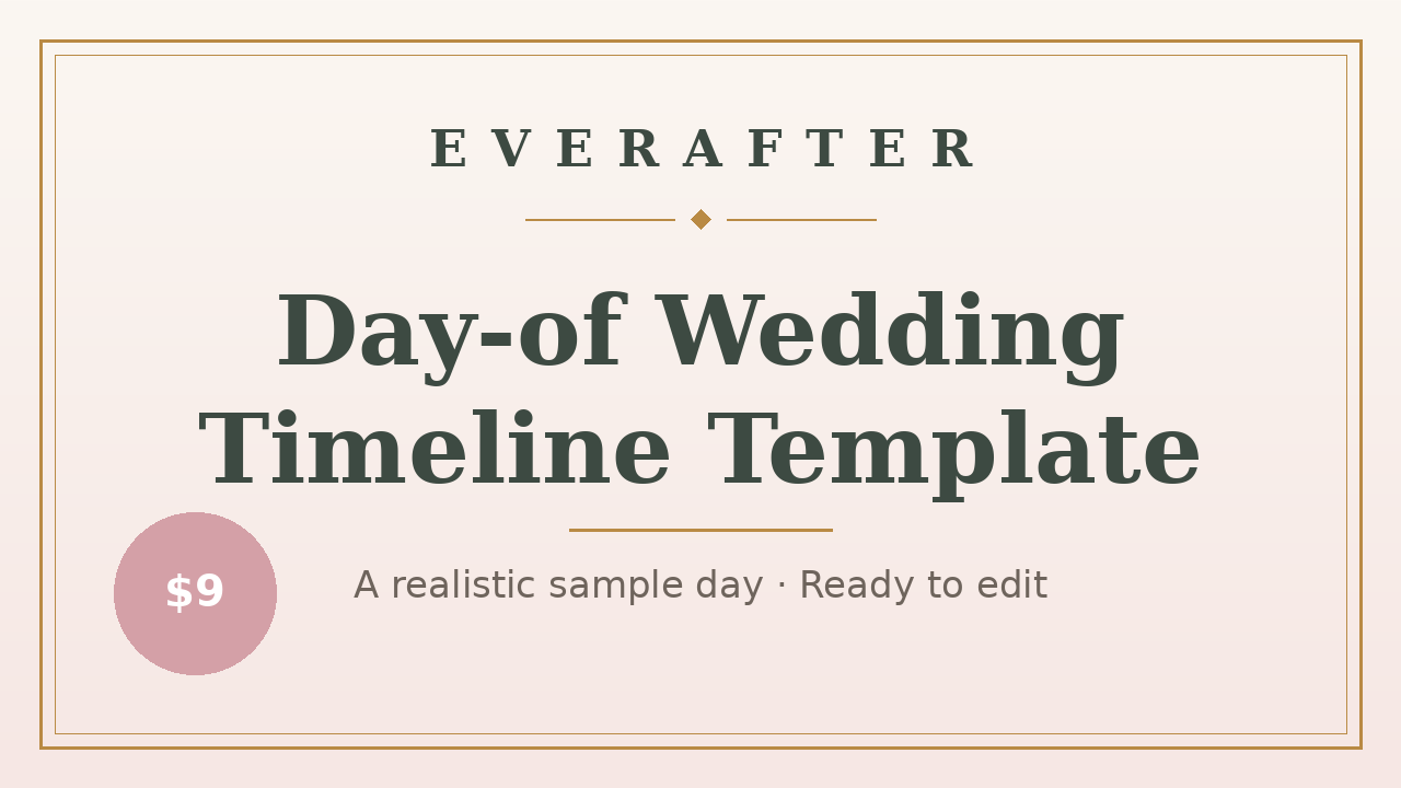 Day-of Wedding Timeline Template preview