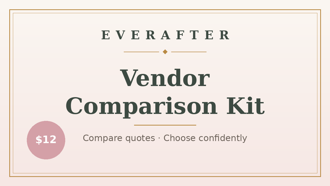 Wedding Vendor Comparison Kit preview